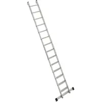 Euroline Premium 30174 Alu Stufenanlegeleiter mit integriertem Anlegegummi 14 Stufen