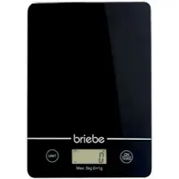 Briebe KW1163 Digitale Küchenwaage Hochpräzise, Lebensmittelgewicht bis zu 5 kg, TARE-Funktion, Schwarz