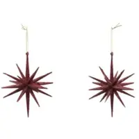 Möbel Kraft Sternanhänger 2er Set ¦ rot ¦ Kunststoff ¦ Maße (cm): H: 15 Ø: 15.0