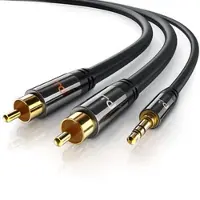 Primewire Cinch zu 3,5-mm-Klinke Audio-Kabel, Stereo HiFi Audio-Adapter mehrfach geschirmt, RCA zu AUX - 1m