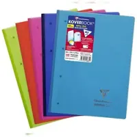Clairefontaine 5x Koverbook Kursblock A4+ (22,3x29,7cm) 80 Blatt 4-fach gelocht, perforiert liniert mit Rand, sortiert - Sortiert 4881C