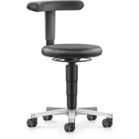 BIMOS ESD Hocker mit Rollen, Kunstleder schwarz, Sitzhöhe 450-650 mm, Flex-Stütze