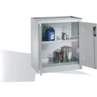C+P Umwelt-Beistellschrank mit Drehtüren, 2 Wannenböden, H1020xB930xT500mm Front Lichtgrau Korpus Lichtgrau