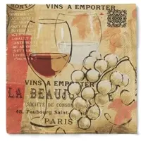 Sovie HORECA Serviette Romeo in braun aus Tissue 33 x 33 cm, 100 Stück - Wein Glas Trauben