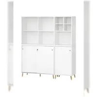 Proregal Möbelpartner Büromöbel Set Jaguar | 2 Aktenregal, 2 Aktenschrank & Regalkreuz | Breite 51-100cm | Weiß von