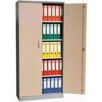Proregal Aktenschrank Beetle | HxBxT 195x92x42 cm | Silber-Ahorn