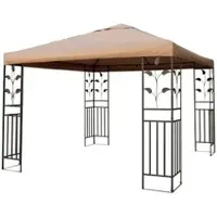 Linder Exclusiv GmbH Metallpavillon 3x3 m Pavillon Pergola Gartenpavillon Partyzelt Festzelt stabil taupe