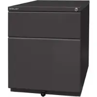 Bisley OBA Rollcontainer mit 2 Schüben aus Metall abschließbar in anthrazit - Bürocontainer mit Universalschublade & Hängeregistratur, Container mit