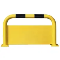 Proregal Rammschutz-Bügel mit Unterfahrschutz | HxB 60x100cm | Höhe Unterfahrschutz 40cm | Rohr-Ø 7,6cm | Kunststoffbeschichteter Stahl | Schwarz-Gelb