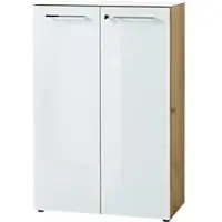 Germania Nicht Höhenverstellbar Aktenschrank Eiche 800 (B) x 370 (T) x 1.200 (H) mm Glas, Spanplatte