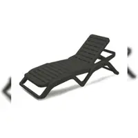 Dmora Sonnenliege Ercolano, Verstellbarer Liegestuhl für den Garten, Kinderbett für den Außenbereich, 100 % Made in Italy, 192x72h100 cm, Anthrazit