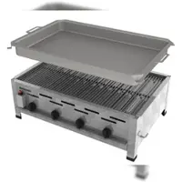 ChattenGlut Professional Gastrobräter 4-flammig Tischgerät 14,7kW und Rost und Pfanne