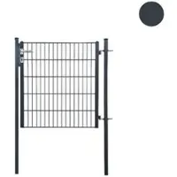 Meingartenversand.de Gartentor Doppelstabmatte 6/5/6 - anthrazit (RAL 7016) - 92 x 200 cm - Zaun Tor für Stabmatten - einflügelig - Einzeltor für Doppelstabmattenzäune