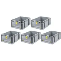 Proregal SparSet 5x Eurobox NextGen Insight Cover HxBxT 17 x 30 x 40 16 Liter Niedrig/Gelb Eurobehälter Transportbox