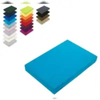 EXKLUSIV HEIMTEXTIL Microfaser Spannbettlaken Rundumgummizug 180 - 200 x 200-220 cm + 40 cm Türkis