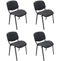 Proregal 4x Stapelstuhl Blackbird | HxBxT 78x54x60cm | stapelbar | Schwarz | Bürostuhl Stuhl Empfangsstuhl