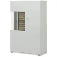 Uno Highboard Amelia , weiß , Maße (cm): B: 90 H: 138 T: 38.0