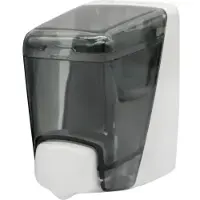 Jofel AZUR Seifenspender, abschließbar AC84001 , Fassungsvermögen: 400 ml, Farbe: rauchglas-transparent / weiß