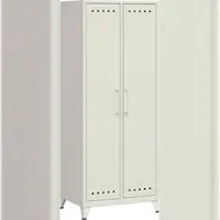 Bisley Fern Maxi Kleiderschrank aus Metall | Metallschrank im Retro-Instustrial Design in verkehrsweiß