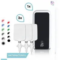 Blanc HYGIENIC SET: Schaumseifenspender SENSOR, berührungslos Blanc Cosmos versch. Farben+3x 1-Liter Schaumseife antibakteriell - PRODUKTSET : Farbe - Schwarz / Wei