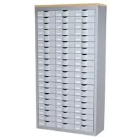 PaperFlow Schubladenschrank - 20 Reihen je 3 Schübe silber, 87x169.5x33.5 cm
