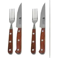 Gräwe Steakbesteck 4-tlg. Messer und Gabel mit Palisander-Holzgriff