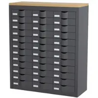 PaperFlow Schubladenschrank - 12 Reihen je 3 Schübe grau, 87x106.5x33.5 cm