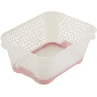 Keeeper - Mini-Rutschfester Korb 16x12x7 cm DIN A7 Transparent/Rosa - Kollektion Jonas