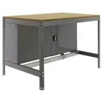 Proregal Werkbank BUFFALO mit Schrank | HxBxT 84x90x61cm | Traglast 400kg | Grau