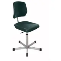Chefgastro Edelstahl Arbeitsstuhl Seattle | Sitzhöhe 45-63cm | Ø 61cm | Tragfähigkeit 110kg | Polyurethane-Sitz | Edelstahl-Fußkreuz mit Gleiter