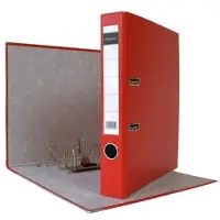 Midori 3 x Akten-Ordner PP A4 50 mm Rot Kunststoff Archiv Büroordner Ringordner