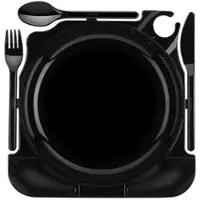 Papstar 8x6 Cater Plates, PS 27 cm x 26,5 cm x 2,8 cm schwarz
