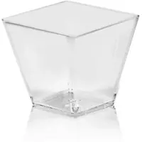 VEPATIM 100x Fingerfood-Becher eckig klar 100 ml PS 5,9 x 5,9 x 5,4cm