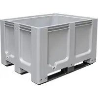 BRB-Lagertechnik BRB Palettenbox LxBxH 1200 x 1000 x 760 mm, 3 Kufen, flüssigkeitsdicht, Einzeltragkraft pro Box bis zu 600 kg, kältebeständig bis -40¬∫C