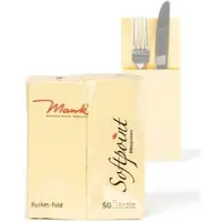 Mank Softpoint "Pub" Besteckservietten Creme, 40 x 33 cm, 50 Stück -
