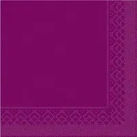 Mank Serviette Tissue in Aubergine, 33 x 33 cm, 1/4 Falz, 100 Stück