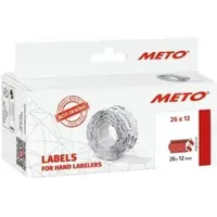 Meto Vordruck-Etiketten für Preisauszeichner, 26 x 12 mm rot fluor, geeignet für Classic S, 1-zeilig