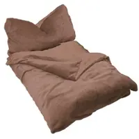 EXKLUSIV HEIMTEXTIL Winter Uni Bettwäsche 2 teilig Cashmere Touch Reißverschluss 135 x200 cm + 80 x80 cm Nougat