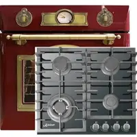 Kaiser Herd-set / Elektro Einbau Backofen EH 6355 RotEm 67L + KCG 6383 Gaskochfeld 60cm