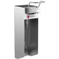 Gelzenleuchter Desinfektionsmittelspender UNI-PRO 10K, Kunststoffpumpe 21033 , Aluminium-Gehäuse, mattsilber eloxiert, 1000 ml, kurzer Hebel