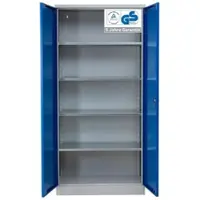 Proregal Stahlschrank Bee 10 Fachböden HxBxT 195 x 92 x 50 cm Pulverbeschichtetes & Verstärktes Fachbodenmaterial Grau & Blau