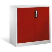 C+P Akten-Sideboard Acurado mit Drehtüren, 2 Ordnerhöhen, H1000xB930xT500mm Front Rubinrot Korpus Lichtgrau