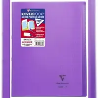 Clairefontaine 10x Koverbook, Heft 24x32 cm, 24 Blatt 90g, kariert 5/5 mit Rand, Einband aus transparentem Polypropylen - Violett 984605C