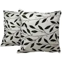 Jet-Line Outdoor Dekokissen 2er Set Olivenblätter Creme/Bunt 40 x 40 cm