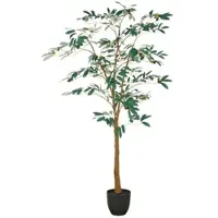 Creativ Green künstliche Pflanze Olivenbaum im Kunststofftopf, 160 cm, UV-beständig