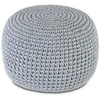 Amago home Bodenkissen Pouf Ø55 H37 Mohair Sitzhocker Sitzpouf waschbar nachfüllbar : hellgrau