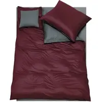 Doris Meyer Interlock-Jersey Wendebettwäsche Milano bordeaux/anthrazit 135x200 cm + 80x80 cm - rot;grau