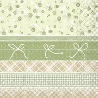 Mank Tissue Serviette Hermine in Nature, 33 x 33 cm, 100 Stück - Ornamente Karos