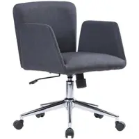 Dmora Bürostuhl Daase, Sessel mit Armlehnen, Ergonomischer Bürositz, 54x55h65/84 cm, Grau