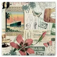 Mank Airlaid Serviette Travel the world 40 x 40 cm, 50 Stück -